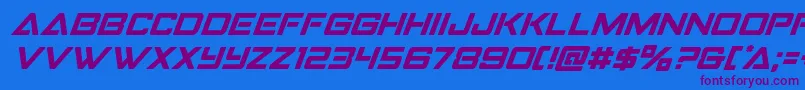 Strikefighteritalsuperital Font – Purple Fonts on Blue Background