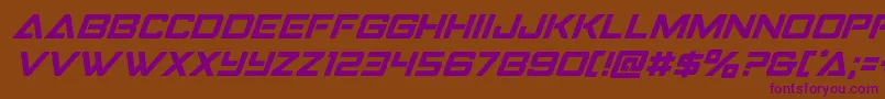 Strikefighteritalsuperital Font – Purple Fonts on Brown Background