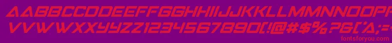 フォントStrikefighteritalsuperital – 紫の背景に赤い文字