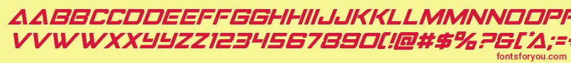 Strikefighteritalsuperital Font – Red Fonts on Yellow Background