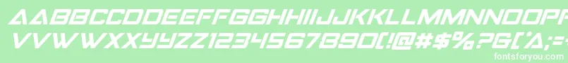 Strikefighteritalsuperital Font – White Fonts on Green Background