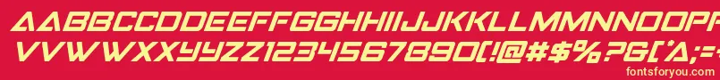 Strikefighteritalsuperital-Schriftart – Gelbe Schriften auf rotem Hintergrund
