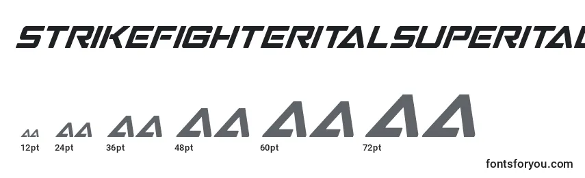 Размеры шрифта Strikefighteritalsuperital