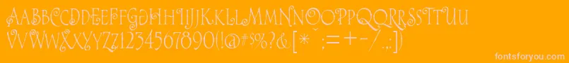 Alice Font – Pink Fonts on Orange Background