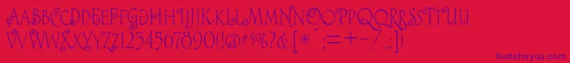 Alice Font – Purple Fonts on Red Background