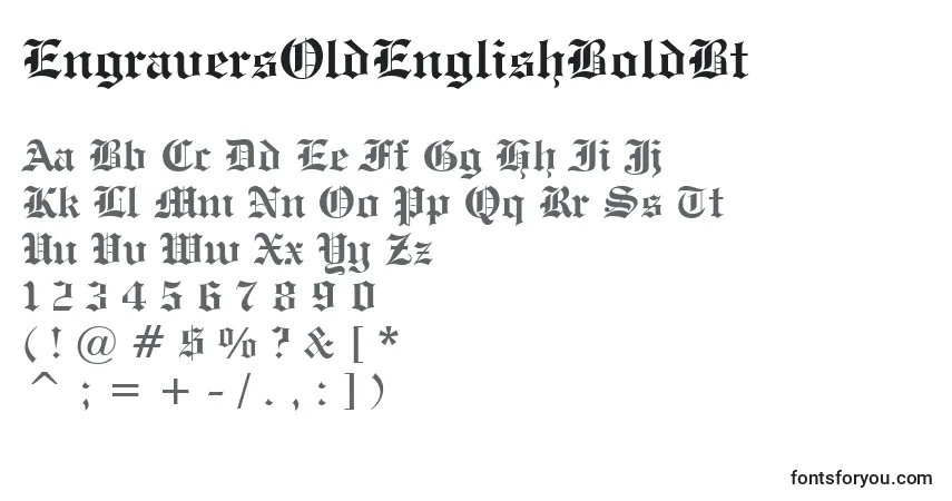 A fonte EngraversOldEnglishBoldBt – alfabeto, números, caracteres especiais
