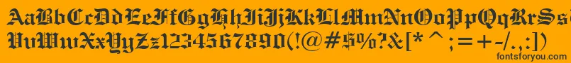 EngraversOldEnglishBoldBt Font – Black Fonts on Orange Background