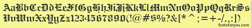 EngraversOldEnglishBoldBt Font – Black Fonts on Yellow Background