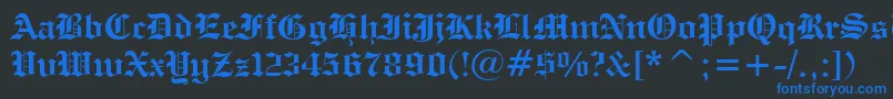 EngraversOldEnglishBoldBt Font – Blue Fonts on Black Background