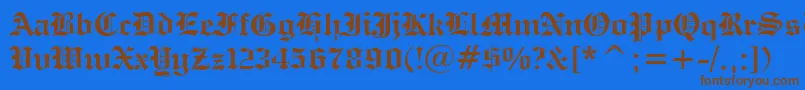 EngraversOldEnglishBoldBt Font – Brown Fonts on Blue Background