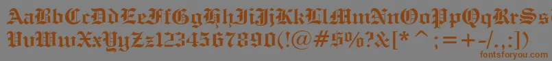 EngraversOldEnglishBoldBt Font – Brown Fonts on Gray Background