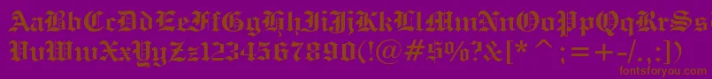 EngraversOldEnglishBoldBt-Schriftart – Braune Schriften auf violettem Hintergrund