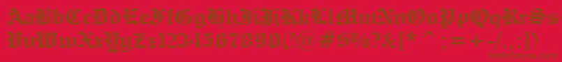 EngraversOldEnglishBoldBt Font – Brown Fonts on Red Background