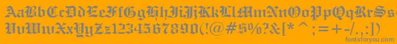 EngraversOldEnglishBoldBt Font – Gray Fonts on Orange Background