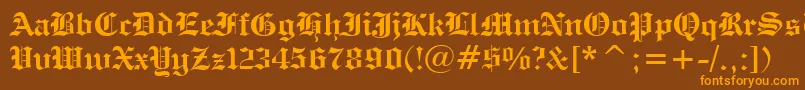 EngraversOldEnglishBoldBt Font – Orange Fonts on Brown Background