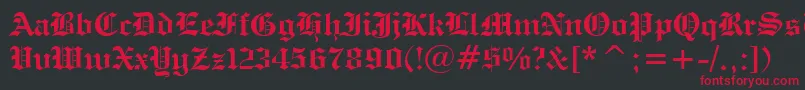 EngraversOldEnglishBoldBt Font – Red Fonts on Black Background