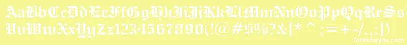 EngraversOldEnglishBoldBt Font – White Fonts on Yellow Background