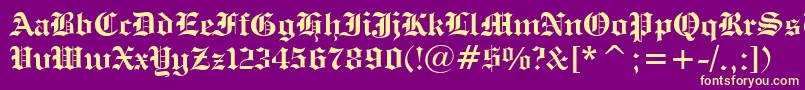 EngraversOldEnglishBoldBt Font – Yellow Fonts on Purple Background