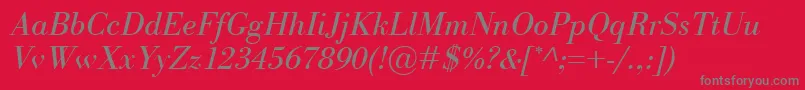 BodoniClassicoItalic Font – Gray Fonts on Red Background