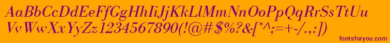 BodoniClassicoItalic Font – Purple Fonts on Orange Background