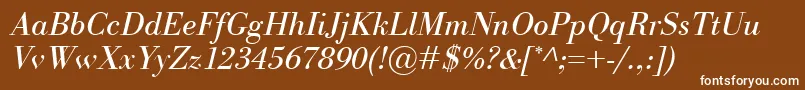 BodoniClassicoItalic Font – White Fonts on Brown Background