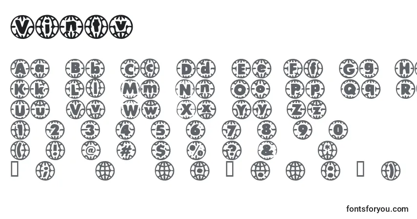 A fonte Vintv – alfabeto, números, caracteres especiais
