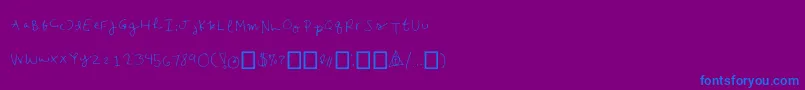 Emilees Font – Blue Fonts on Purple Background