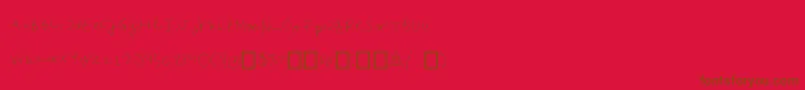 フォントEmilees – 赤い背景に茶色の文字