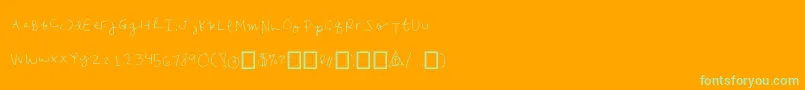 Emilees Font – Green Fonts on Orange Background