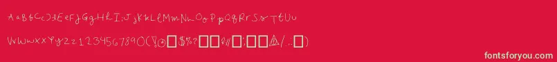 Emilees Font – Green Fonts on Red Background