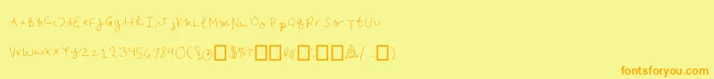 Emilees Font – Orange Fonts on Yellow Background