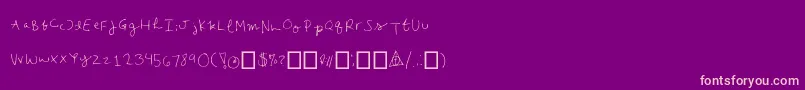 Emilees Font – Pink Fonts on Purple Background