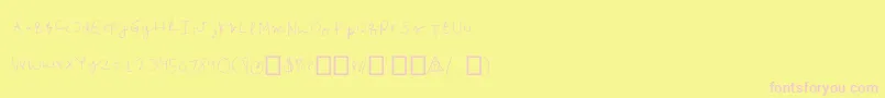 Emilees Font – Pink Fonts on Yellow Background