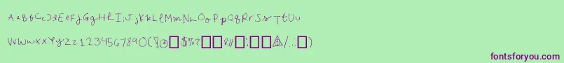 Emilees-fontti – violetit fontit vihreällä taustalla
