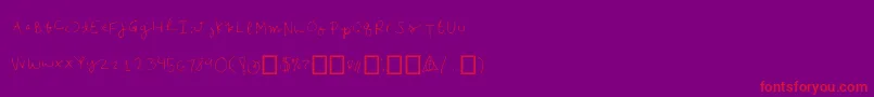 Emilees Font – Red Fonts on Purple Background