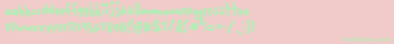 Fivecent Font – Green Fonts on Pink Background