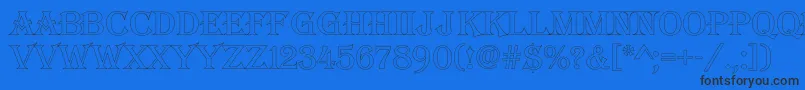 AAlgeriusotl-Schriftart – Schwarze Schriften auf blauem Hintergrund