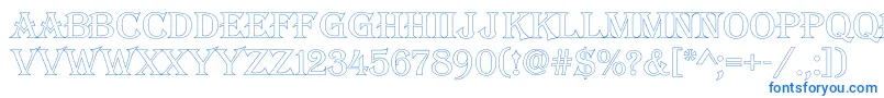 AAlgeriusotl-Schriftart – Blaue Schriften auf weißem Hintergrund