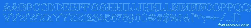 Weitere Informationen zur AAlgeriusotl-Schriftart AAlgeriusotl-Schriftart – Grüne Schriften auf blauem Hintergrund