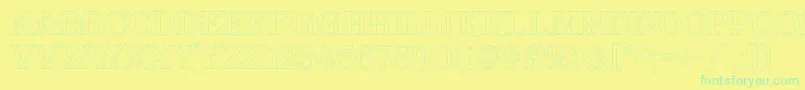 フォントAAlgeriusotl – 黄色い背景に緑の文字