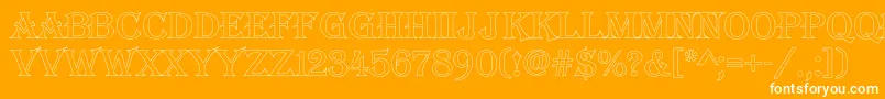 AAlgeriusotl-Schriftart – Weiße Schriften auf orangefarbenem Hintergrund