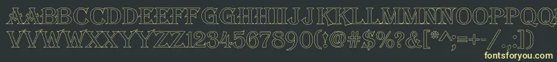 フォントAAlgeriusotl – 黒い背景に黄色の文字