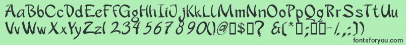 フォントApanrg – 緑の背景に黒い文字