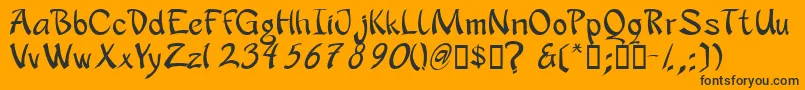 Apanrg-Schriftart – Schwarze Schriften auf orangefarbenem Hintergrund