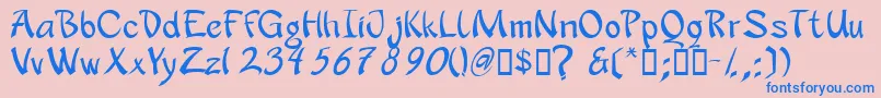 フォントApanrg – ピンクの背景に青い文字