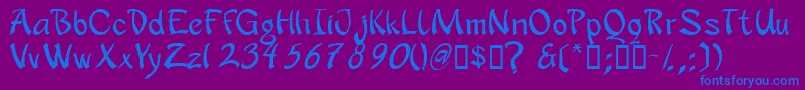 フォントApanrg – 紫色の背景に青い文字