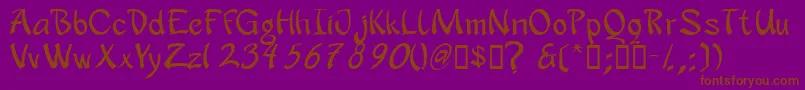 フォントApanrg – 紫色の背景に茶色のフォント