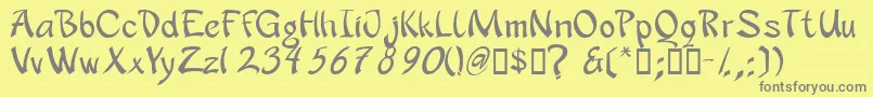 Apanrg-fontti – harmaat kirjasimet keltaisella taustalla