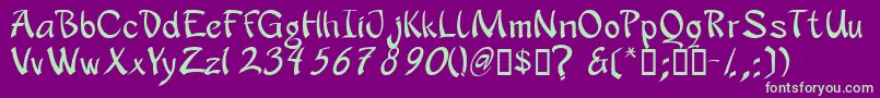 Apanrg-fontti – vihreät fontit violetilla taustalla