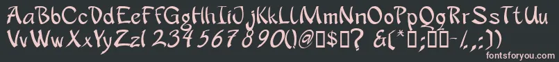 Apanrg-fontti – vaaleanpunaiset fontit mustalla taustalla